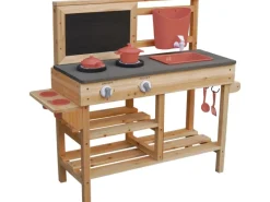 Discount Matschküche FSC® Tanne 93 cm x 82,5 cm x 32 cm Rot-Grau-Schwarz Pfannen|Töpfe