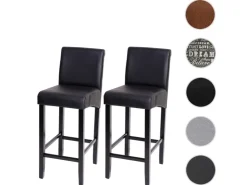 MCW Barhocker C33 2er-Set Matt Dunkle Beine Kunstleder Schwarz