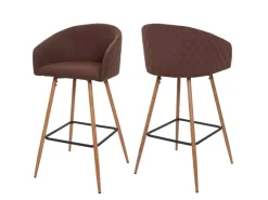 Outlet MCW Barhocker D72 2er-Set Stoff/Textil Braun