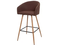 Outlet MCW Barhocker D72 2er-Set Stoff/Textil Braun
