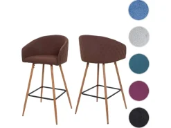 Outlet MCW Barhocker D72 2er-Set Stoff/Textil Braun