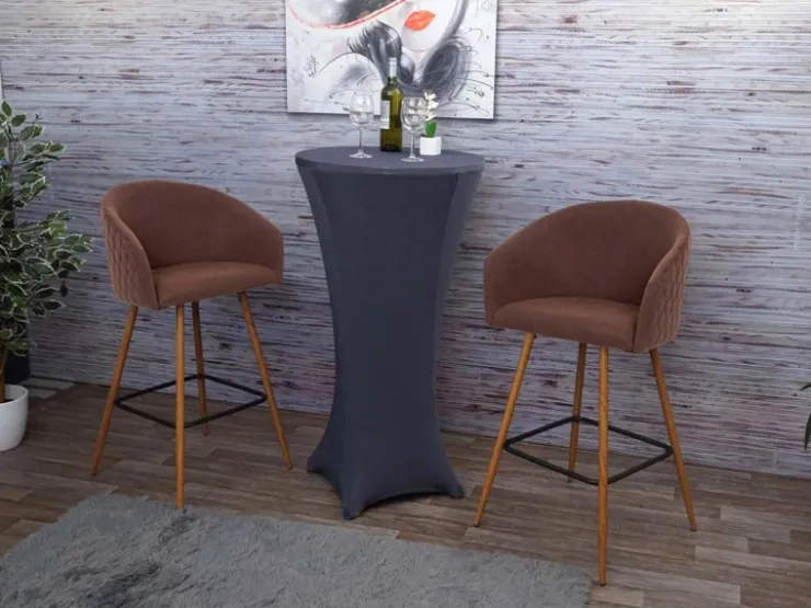 Outlet MCW Barhocker D72 2er-Set Stoff/Textil Braun