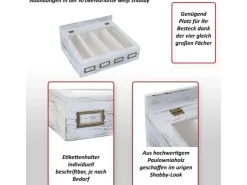 Discount MCW Besteckkiste C25 Shabby Weiß