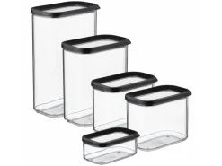 Clearance Modula Vorratsdosen-Set 5-teilig Schwarz Vorratsbehälter|Vorratsdosen