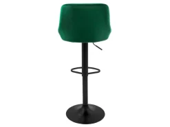 New Barhocker 2Er Set aus Samt Grün Gepolsterter mit Rückenlehne Fußstütze Kücheninseln