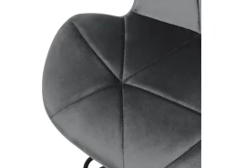 Discount Barhocker 4Er Set aus Samt Grau Gepolsterter Drehbar Hocker Kücheninseln