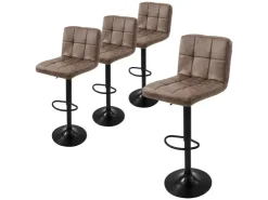 ML-Design Kücheninseln<Barhocker 4Er Set Bezug aus Kunstleder Braun Gepolsterter Barstuhl Braun-Schwarz