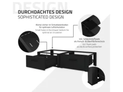 Outlet Doppel Waschmaschinen Untergestell Schubladen Schwarz 128x53,5x31,5cm Waschmaschinen