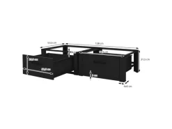 Outlet Doppel Waschmaschinen Untergestell Schubladen Schwarz 128x53,5x31,5cm Waschmaschinen
