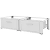 Clearance Doppel Waschmaschinen Untergestell 2 Schubladen Weiß 128x53,5x31,5 cm Waschmaschinen