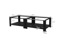 Hot Doppel Waschmaschinen Untergestell 2 Ablagen Schwarz 128x54 cm Stahl Waschmaschinen