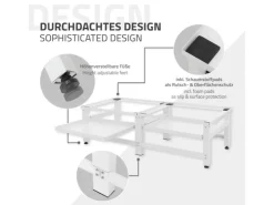 Best ML-Design Doppel Waschmaschinen-Untergestell 2 Ausziehbaren Ablagen Weiß Stahl