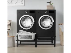 ML-Design Waschmaschinen<Doppel Waschmaschinen Untergestell mit 2 Ausziehbaren Ablagen Schwarz