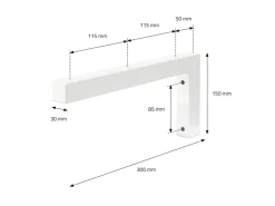 Online ML-Design 2Er Set Wandkonsole Winkel L-Form für Waschtisch 300x150 mm Weiß Stahl