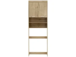 ML-Design Waschmaschinen<Waschmaschinenschrank mit 2 Türen 2 Offenen Fächern Eichenoptik