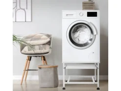 Best ML-Design Waschmaschinen Untergestell mit Schublade 63x54cm Stahl Schwarz 150kg