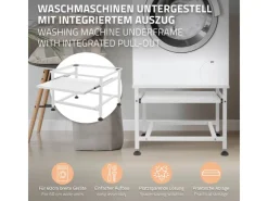 Best ML-Design Waschmaschinen Untergestell mit Schublade 63x54cm Stahl Schwarz 150kg
