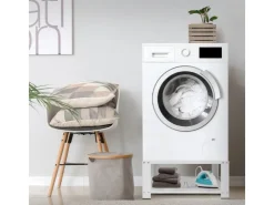 Hot ML-Design Waschmaschinen Untergestell mit Ablage 63x54 cm Stahl Weiß bis 150kg