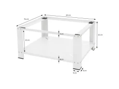 Hot ML-Design Waschmaschinen Untergestell mit Ablage 63x54 cm Stahl Weiß bis 150kg