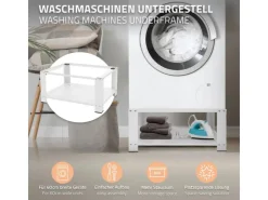 Hot ML-Design Waschmaschinen Untergestell mit Ablage 63x54 cm Stahl Weiß bis 150kg