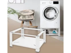 Hot ML-Design Waschmaschinen Untergestell mit Ablage 63x54 cm Stahl Weiß bis 150kg