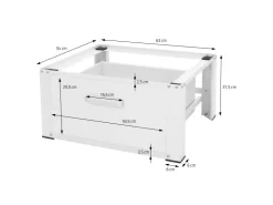 Outlet ML-Design Waschmaschinen Untergestell mit Schublade 63x54cm Stahl Weiß bis 150kg