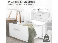 Outlet ML-Design Waschmaschinen Untergestell mit Schublade 63x54cm Stahl Weiß bis 150kg