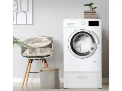 Outlet ML-Design Waschmaschinen Untergestell mit Schublade 63x54cm Stahl Weiß bis 150kg