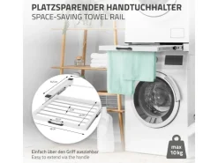 New ML-Design Zwischenbaurahmen mit Wäscheleine 60,5x54,5cm Weiß für Waschmaschine