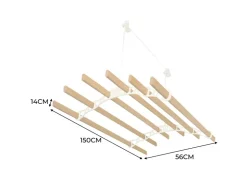 Sale Monstershop 1.5m Elfenbeinfarbener 6-Latten-Wäscheständer mit Deckenrollen