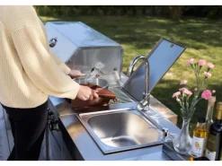 Clearance MyOutDoorKitchen Modul mit Spülbecken und Aufbewahrungsschrank Stainless Collection