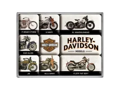 Hot Nostalgic-Art Magnet-Set Harley Davidson Model Chart 9 Stück