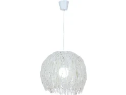 Outlet Näve Korb-Pendelleuchte Struwel Weiß Ø 40 cm x 35 cm