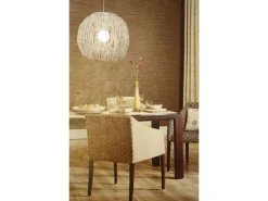 Outlet Näve Korb-Pendelleuchte Struwel Weiß Ø 40 cm x 35 cm