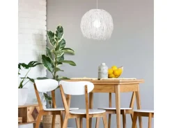 Outlet Näve Korb-Pendelleuchte Struwel Weiß Ø 40 cm x 35 cm