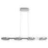 Näve Kücheninseln<LED-Pendelleuchte Beam Stahl-Blank 150 cm x 100 cm x 16 cm 4er-Set