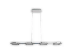 Näve Kücheninseln<LED-Pendelleuchte Beam Stahl-Blank 150 cm x 100 cm x 16 cm 4er-Set