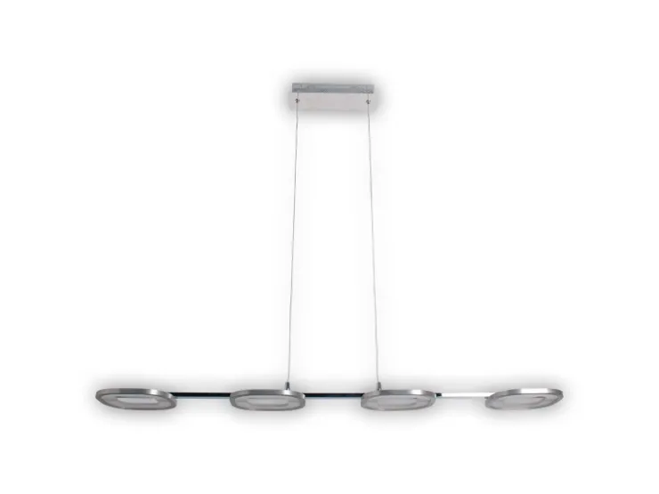 Näve Kücheninseln<LED-Pendelleuchte Beam Stahl-Blank 150 cm x 100 cm x 16 cm 4er-Set