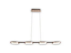 Näve Kücheninseln<LED-Pendelleuchte Beam Stahl-Blank 150 cm x 100 cm x 16 cm 4er-Set
