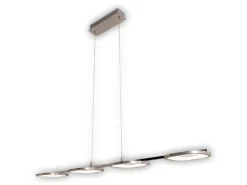 Näve Kücheninseln<LED-Pendelleuchte Beam Stahl-Blank 150 cm x 100 cm x 16 cm 4er-Set