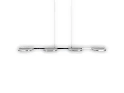 Näve Kücheninseln<LED-Pendelleuchte Beam Stahl-Blank 150 cm x 100 cm x 16 cm 4er-Set
