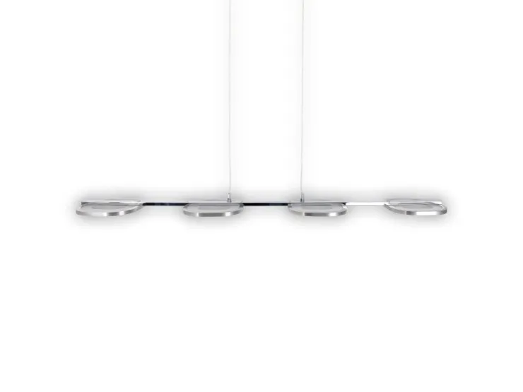 Näve Kücheninseln<LED-Pendelleuchte Beam Stahl-Blank 150 cm x 100 cm x 16 cm 4er-Set