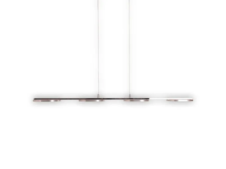 Näve Kücheninseln<LED-Pendelleuchte Beam Stahl-Blank 150 cm x 100 cm x 16 cm 4er-Set