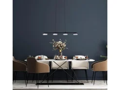 Näve LED-Pendelleuchte Cimo Schwarz 150 cm x 96 cm x 12 cm 4er-Set