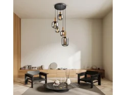 Hot Näve Pendelleuchte Fumo Schwarz Ø 54,8 cm x 150 cm 5er-Set