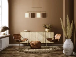 Hot Näve Pendelleuchte Tilde 4-flammig Braun-Beige