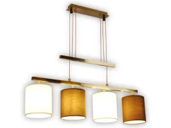 Hot Näve Pendelleuchte Tilde 4-flammig Braun-Beige