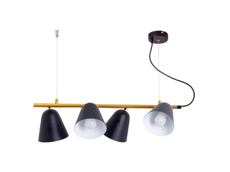 Clearance Pendelleuchte Triton Schwarz 126 cm x 61 cm x 13 cm 4er-Set Kücheninseln