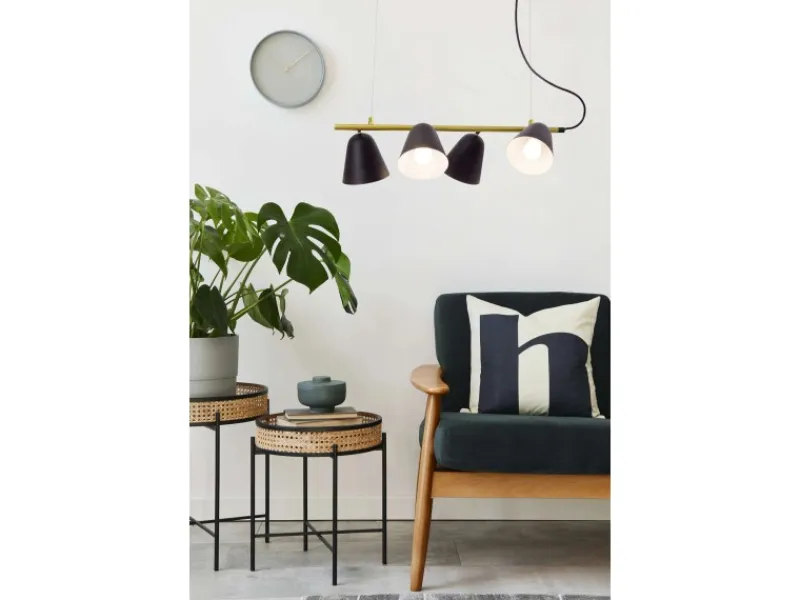 Clearance Pendelleuchte Triton Schwarz 126 cm x 61 cm x 13 cm 4er-Set Kücheninseln