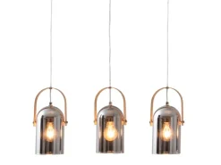 Hot Näve Pendelleuchte Vidrio Silber 141 cm x 11,5 cm 64 cm 3er-Set